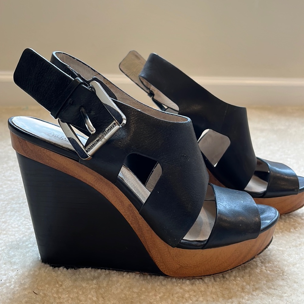 Michael Kors Carla Platform Wedge Luggage Sandal